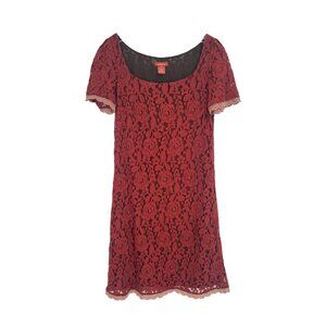 Sundance Red Lace Short Sleeve Dress Sz 6